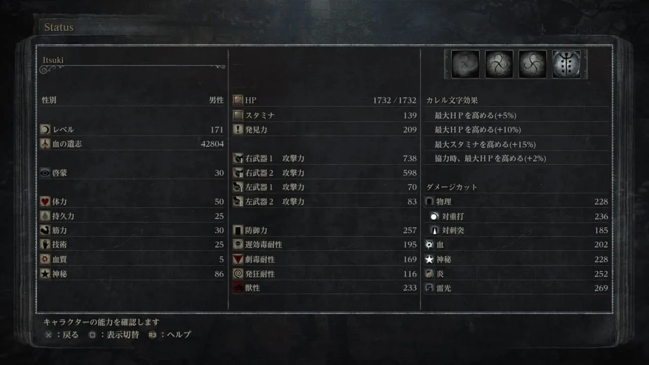トロコン時のステ。ちゃんと3周したよ